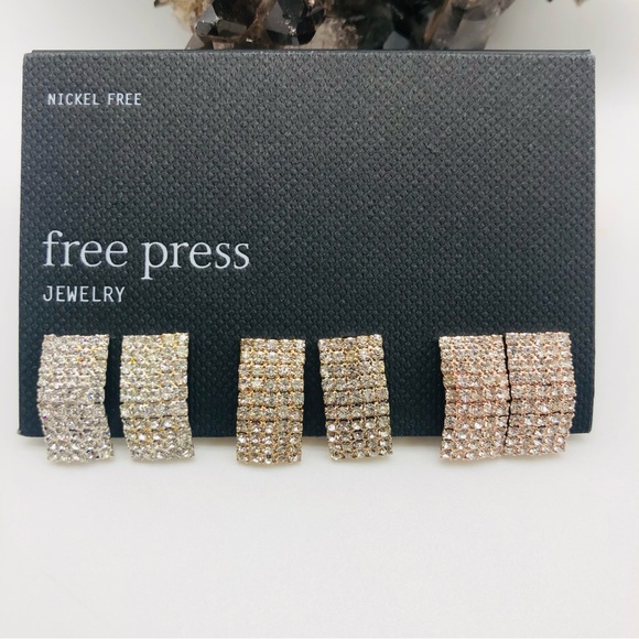 Free Press Set of Three Stud Earrings NWOT - Picture 2 of 3